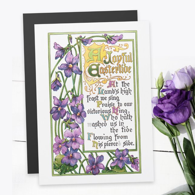 Vintage Violets och Religiösa Påsk Verse (Skapare uppladdad)