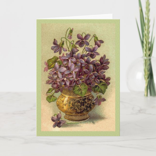 Vintage Violett Card Kort (Framsida)
