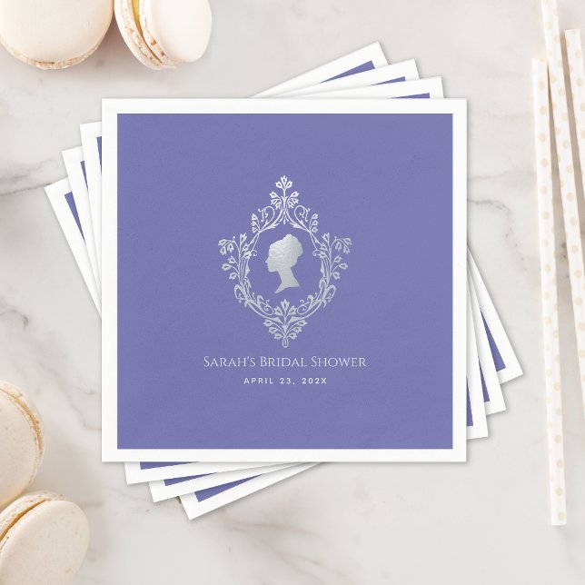 Vintage Violett Regency Dam i Brudbukett Bröllopsd Pappersservett (Skapare uppladdad)