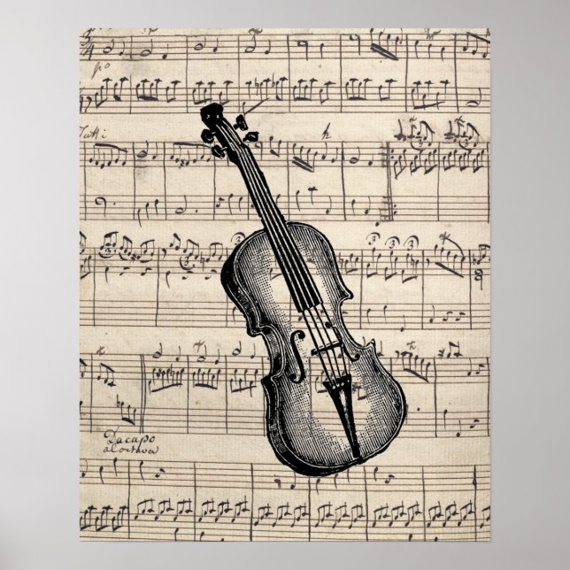 Vintage Violin and Lakan Music Poster (Framsidan)