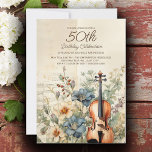Vintage Violin Dusty Blåa blommor 50:e födelsedage Inbjudningar<br><div class="desc">Elegant, vintage 50 födelsedagsfest inbjudan för kvinnor som är designade med en fiol sitta bland blommor med dammig- och krämblått och färgad samt grönska. Anpassa genom att lägga till namn om hedersgästen, hennes ålder och hennes party-information. Kontakta oss om du behöver hjälp med anpassning eller om du vill begära matchande...</div>