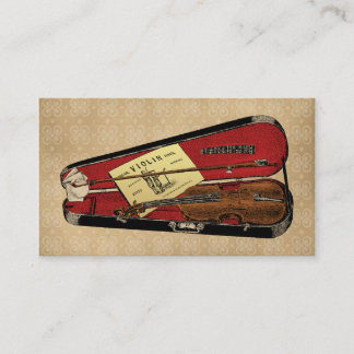 Vintage Violin Illustration Visitkort