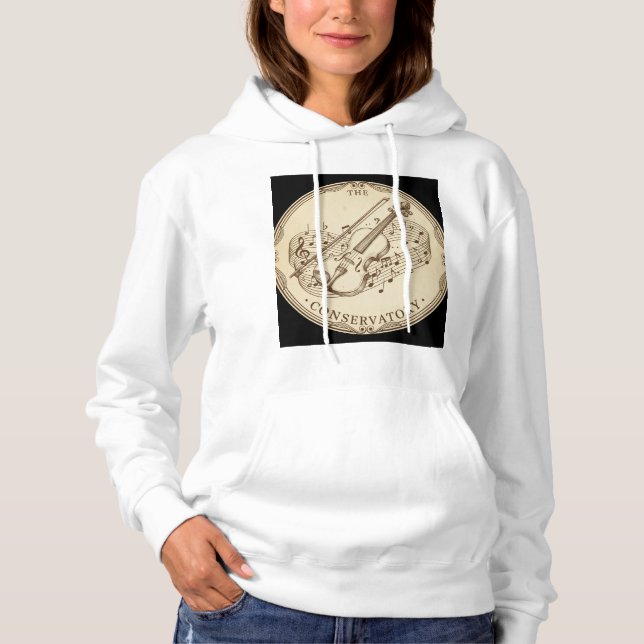 Vintage Violin & Lakan Music Hoodie T Shirt (Framsida)