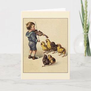 Vintage Violin Note Card Helgkort