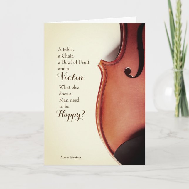 Vintage Violin Quote Card Kort (Framsida)