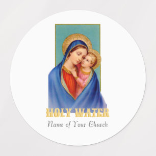 Vintage Virgin Mary och Jesus Heliga Vatten Klistermärke