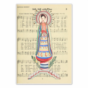 Vintage Virgin Mary Vår Dam av Light folk art Klistermärken
