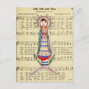 Vintage Virgin Mary Vår Dam av Light folk art Vykort