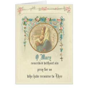 Vintage Virgin Mor Mary med Baby Jesus Jesus OBS Kort
