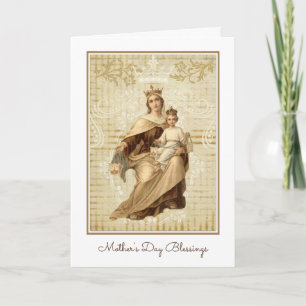 Vintage Virgin Mor Mary Mount Carmel Kort