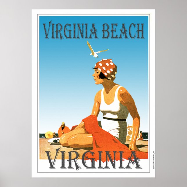 Vintage Virginia Beach Virginia Poster (Framsidan)