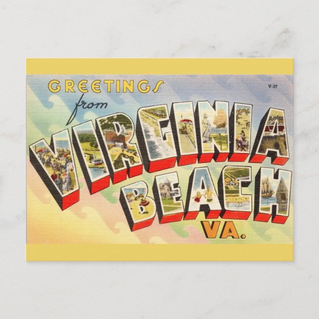 Vintage Virginia Beach Vykort (Framsida)