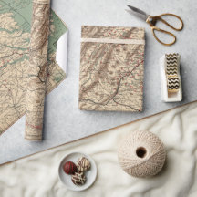 Vintage Virginia Civil Krig Battlefields Karta, 18