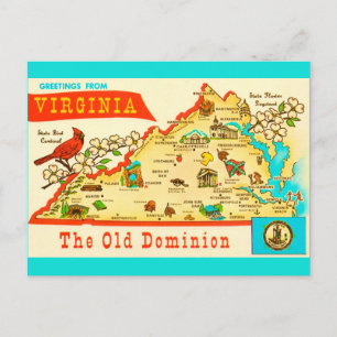 Vintage Virginia Kartpostkort Vykort