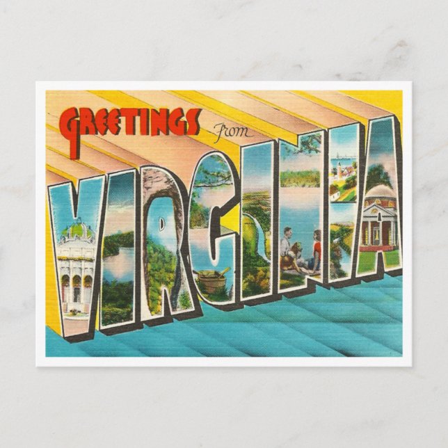 Vintage Virginia Postcard Vykort (Framsida)