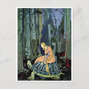 Vintage Virginia Sterrett Princess Rides Tortoise Vykort