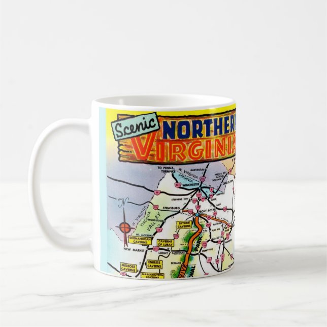 Vintage Virginia vykortskarta Kaffemugg (Vänster)