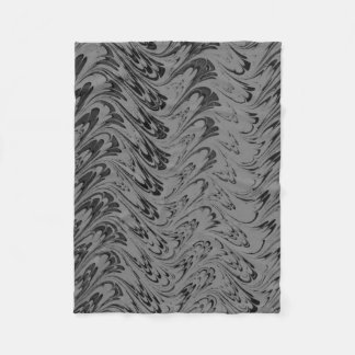 Vintage virvlar runt kolgråttsvart vinkar fleecefilt