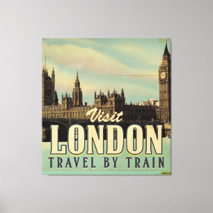 Vintage Visit London affisch Canvastryck
