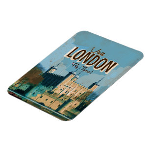 Vintage Visit London - Flyg dit Magnet