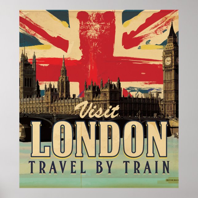 Vintage Visit London poster (Framsidan)