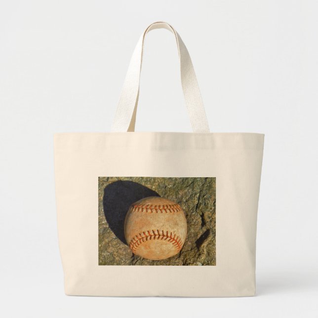 Vintage Vit Baseball röd sömnad Jumbo Tygkasse (Framsidan)