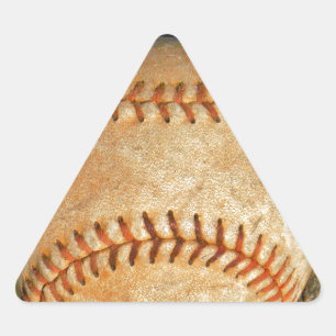 Vintage Vit Baseball röd sömnad Triangelformat Klistermärke