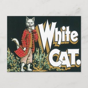 Vintage Vit Cigar-etikett för katter Vykort