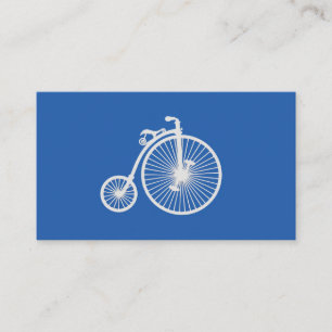 Vintage Vit cykel på blå Visitkort