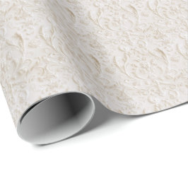 Vintage Vit Damask Coquette Presentpapper