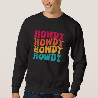 Vintage Vit Howdy Rodeo Western Country Södra Lång Ärmad Tröja