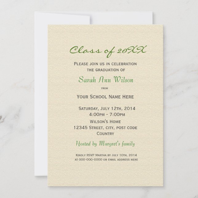 Vintage vit lilja blomster examensfest inbjudningar (Framsida)