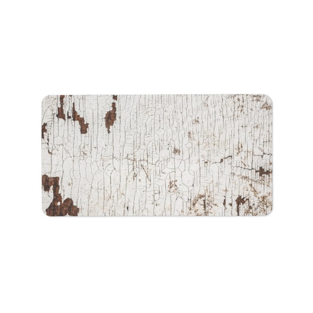 Vintage Vit målat trä Adressetikett (Framsidan)