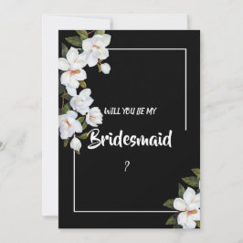 Vintage Vit ros Bridesmaid Inbjudningar