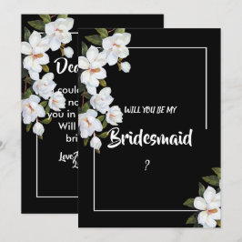 Vintage Vit ros Bridesmaid Inbjudningar