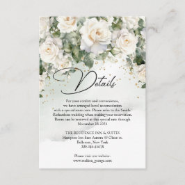 Vintage vit ros eucalyptus greenery och guld tilläggskort