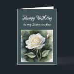 Vintage Vit ros Flower Sister-in-law Birthday Kort<br><div class="desc">Vintage Vit ros Flower Sister-in-law Birthday</div>