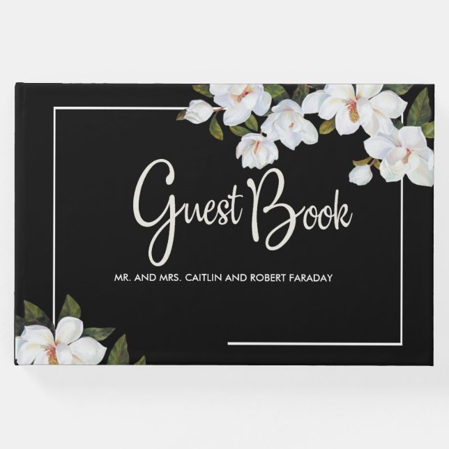 Vintage Vit ros Gästböcker (Framsida)