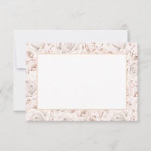 Vintage Vit ros Note Card Anteckningskort
