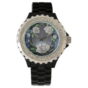 Vintage Vit ros Ram Armbandsur