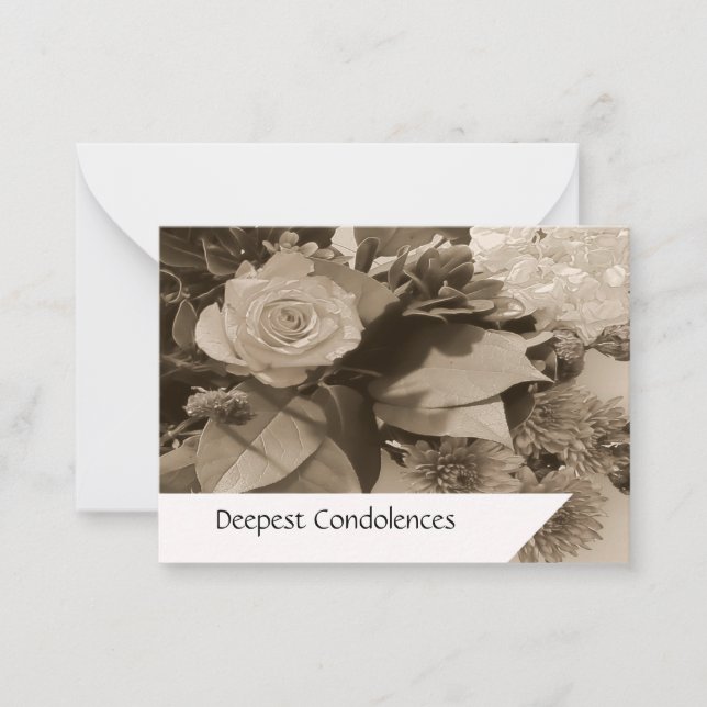 Vintage Vit ros Sympati Anteckningskort (Framsida)