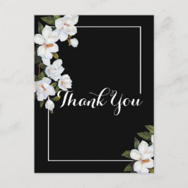 Vintage vit ros Tack Vykort