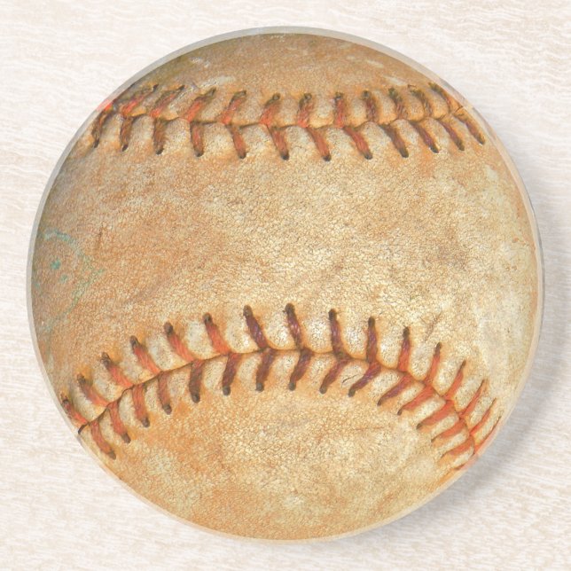 Vintage Vita Baskeball röda stygn Underlägg Sandsten (Framsidan)