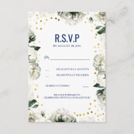 Vintage vita blommor bröllop RSVP-kort OSA Kort
