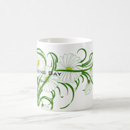 Vintage vita Gerber tusenskönor bröllopsset Kaffemugg