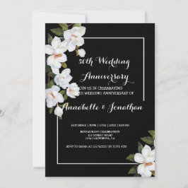 Vintage Vita Ros Bröllopsjubileum Inbjudningar