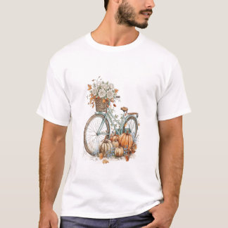 Vintage vita rosor och Halloween-pumpa T Shirt