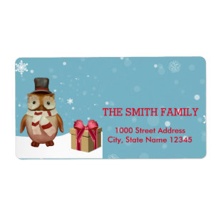 Vintage Vita Snö Glitter-Helgdag juletikett Fraktsedel