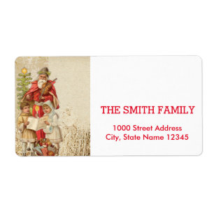 Vintage Vita Snö Glitter-Helgdag juletikett Fraktsedel