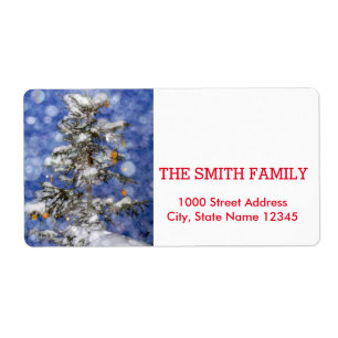 Vintage Vita Snö Glitter-Helgdag juletikett Fraktsedel